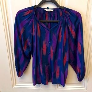 Tucker NYC 100% Silk Blouse Top Small